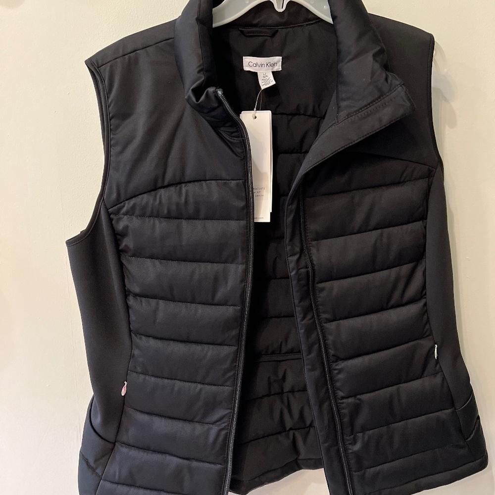Black quilted vest